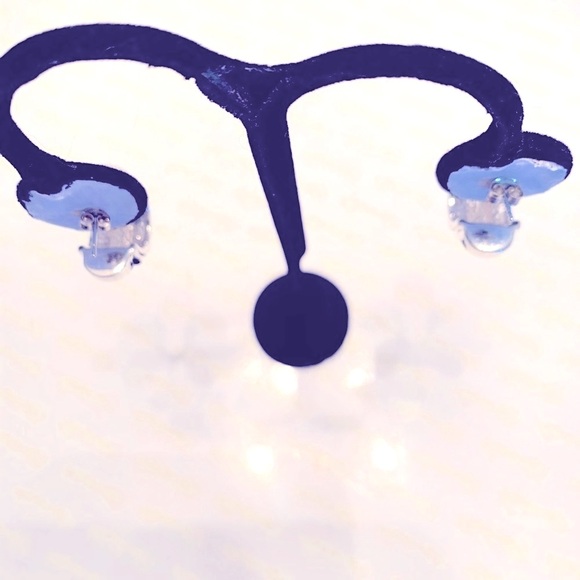 Sterling Silver VTG Post Beaded Hoop Post Earrings 925 - Picture 8 of 8